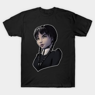 Wednesday Addams Cartoon T-Shirt